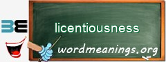 WordMeaning blackboard for licentiousness